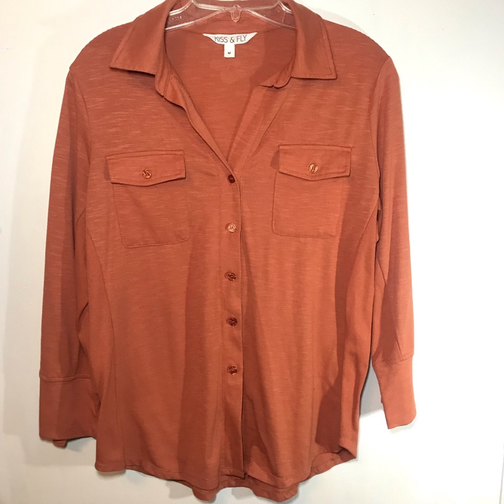 Orange Button-Up Shirt